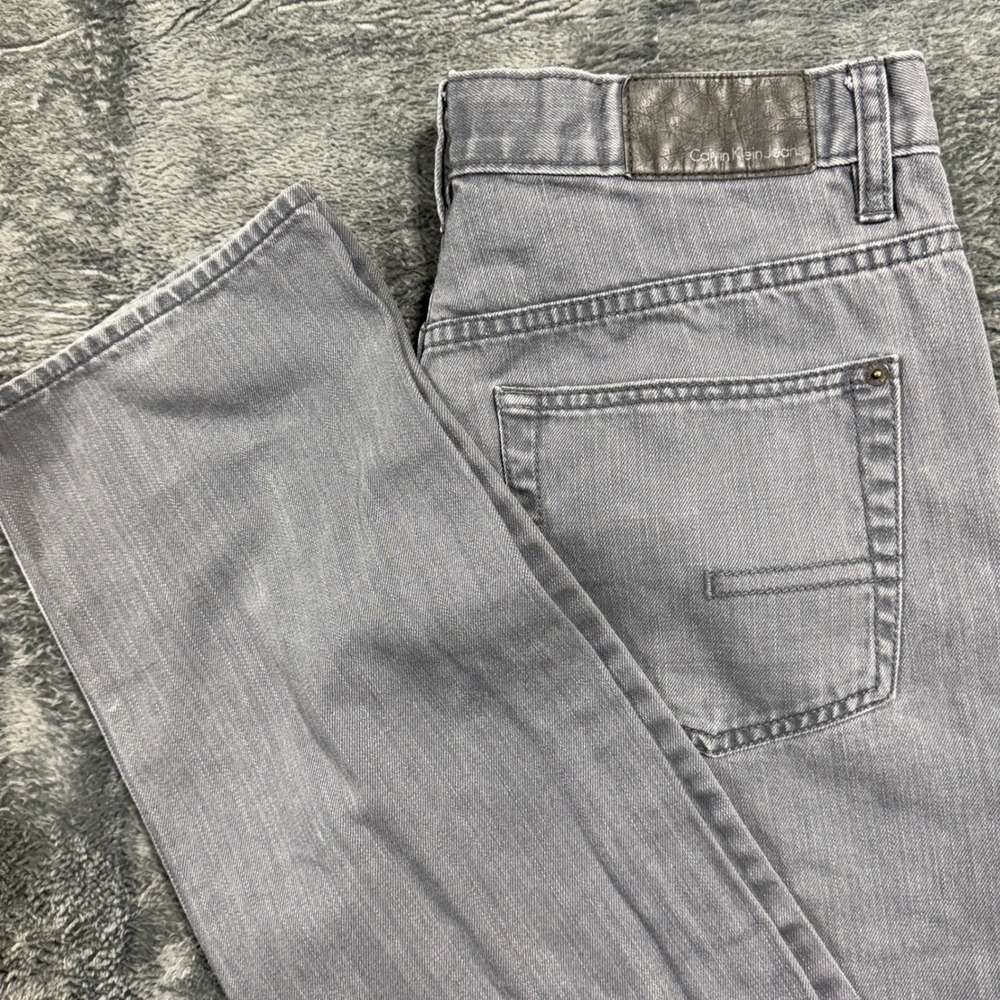 Calvin Klein Jeans Relaxed Straight Mens 32 Grey Denim 100%‎ Cotton 1243